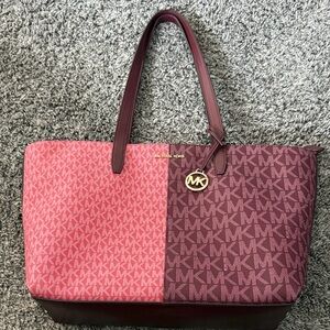 Michael Kors Pink and Burgundy Tote Bag